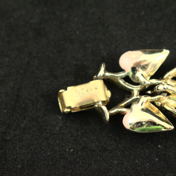 Pink Enamel Leaf Jewelry Set Cats Like Us