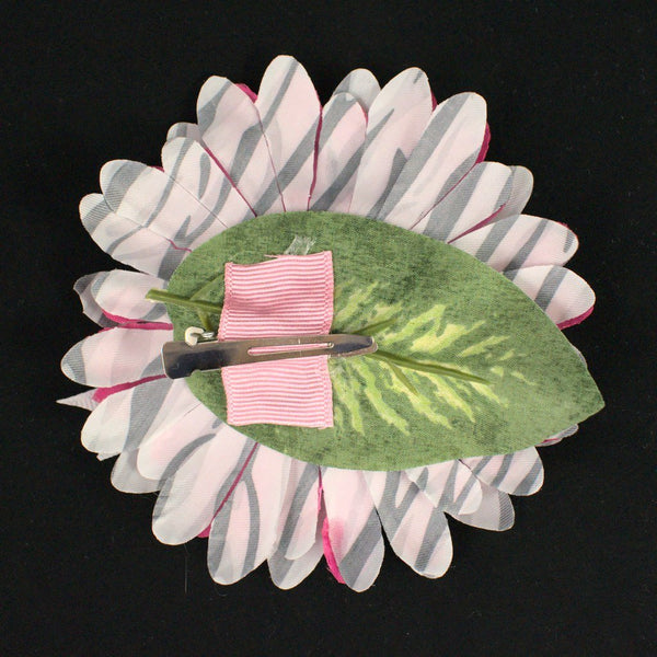 Pink Zebra Ribbon Hair Flower Cats Like Us