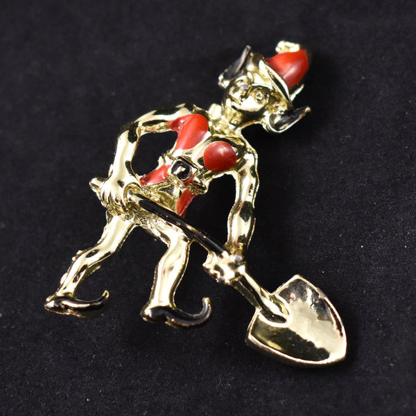 Pixie Elf Gnome Shovel Brooch Cats Like Us