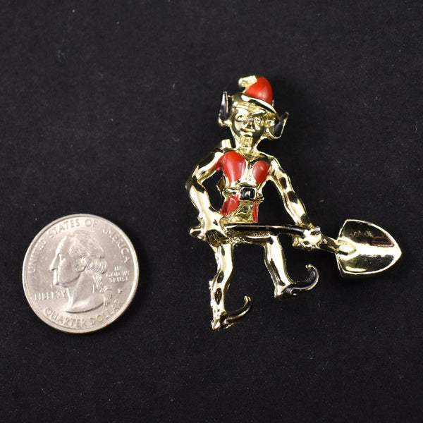 Pixie Elf Gnome Shovel Brooch Cats Like Us