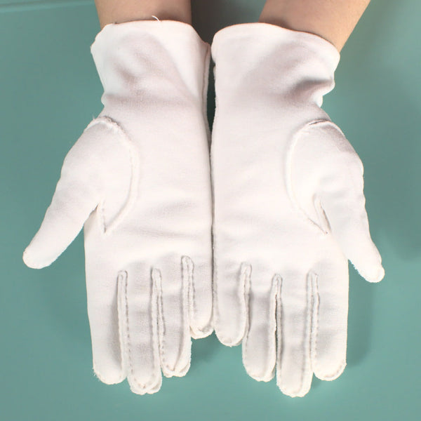 Plain Short White Gloves Cats Like Us