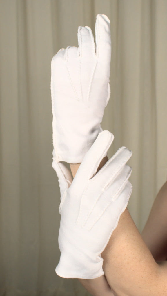 ladies short white dress gloves Jamisen Strapless Glove Mini Dress - White