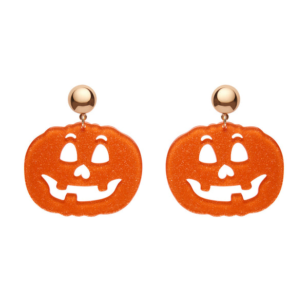 Pumpkin Glitter Earrings Cats Like Us