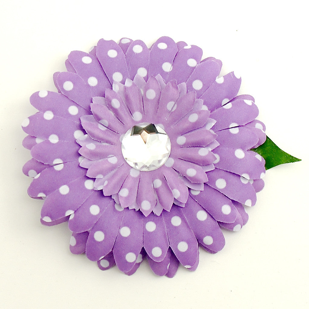 Purple Dot Daisy Hair Flower Cats Like Us