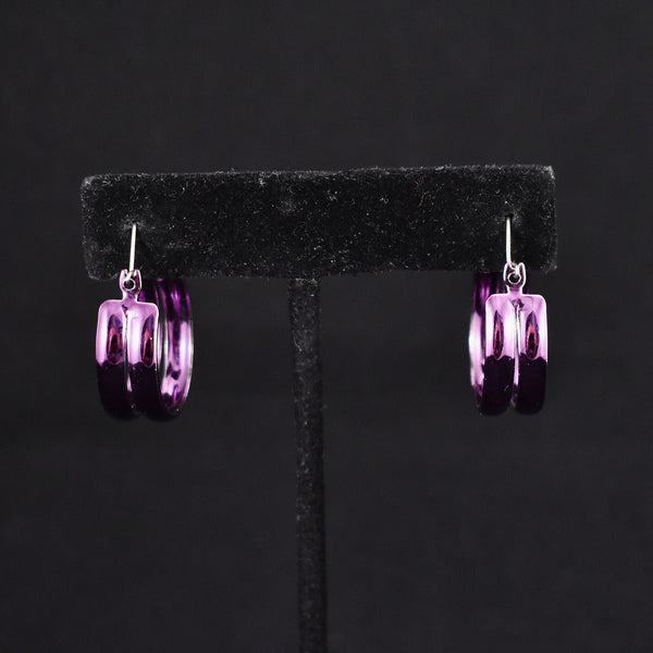 Purple Double Hoop Earrings Cats Like Us