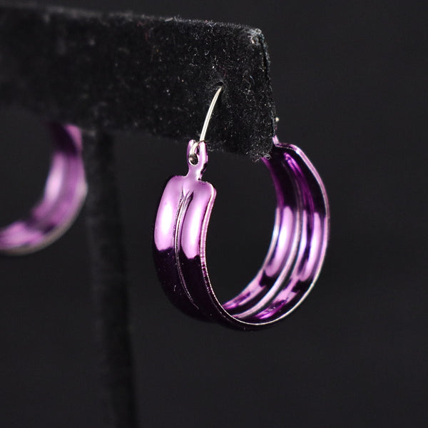 Purple Double Hoop Earrings Cats Like Us