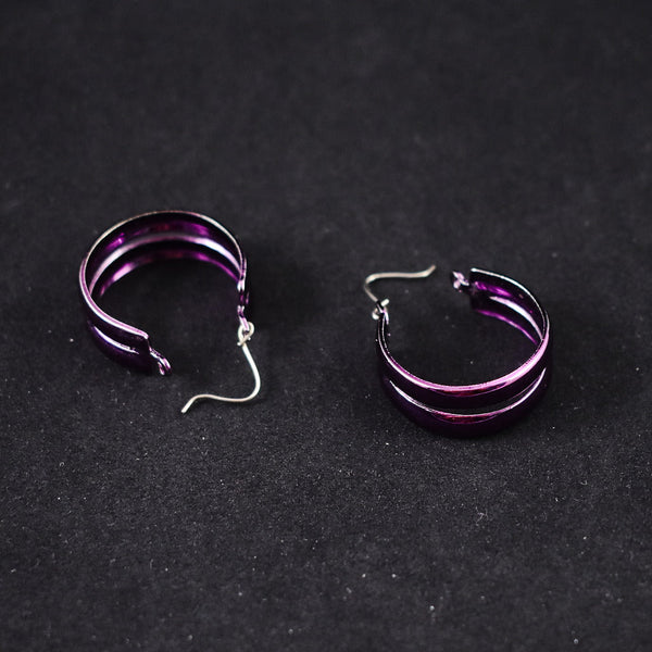 Purple Double Hoop Earrings Cats Like Us