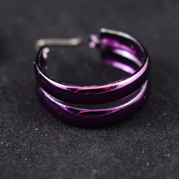 Purple Double Hoop Earrings Cats Like Us