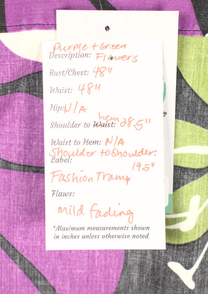 Purple & Green Floral Shirt Cats Like Us