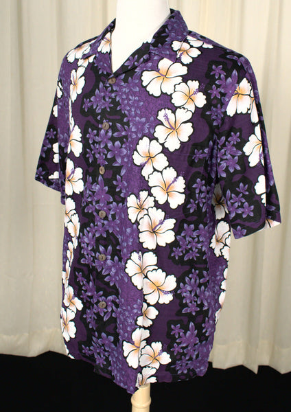Purple Hibiscus Panel Shirt Cats Like Us