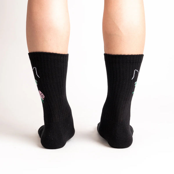 Cattitude Black Cat Ribbed Socks
