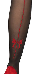 Red Bow Seam Pantyhose Cats Like Us