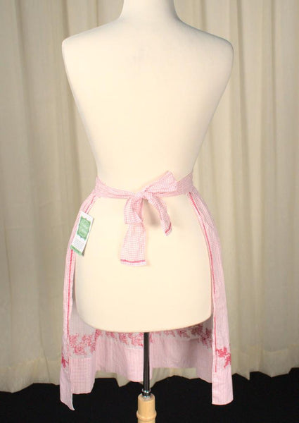 Red Check Embroidered Apron Cats Like Us