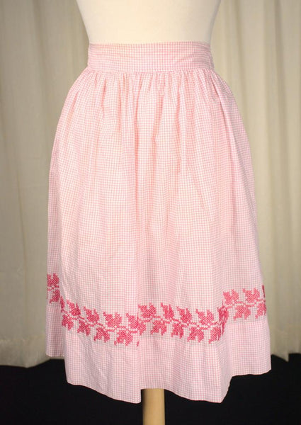 Red Check Embroidered Apron Cats Like Us