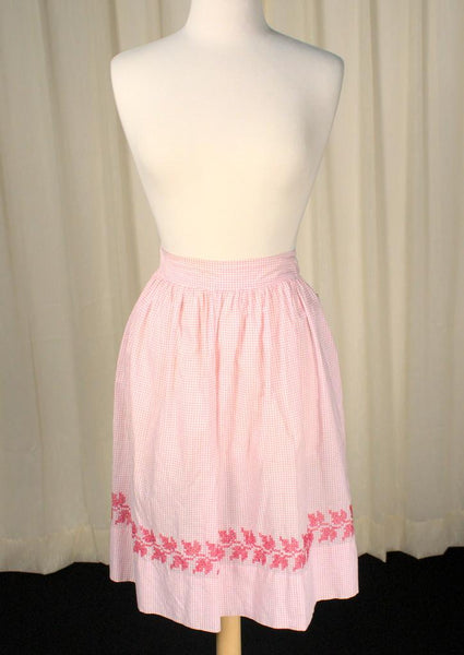 Red Check Embroidered Apron Cats Like Us