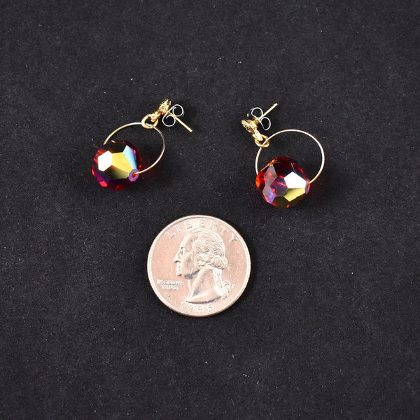 Red Faceted Loop Earrings Cats Like Us