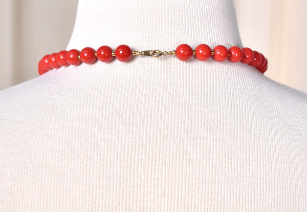 Red & Gold Spacer Bead Necklace Cats Like Us