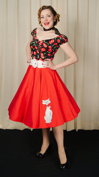 Red Kitty Proper Circle Skirt Cats Like Us