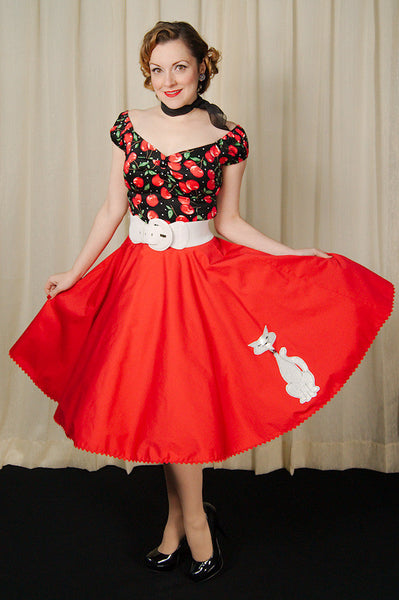 Red Kitty Proper Circle Skirt Cats Like Us