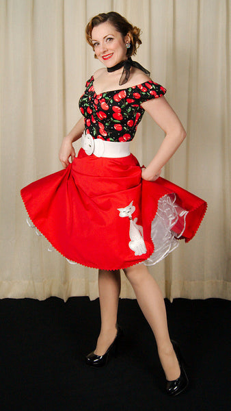 Red Kitty Proper Circle Skirt Cats Like Us