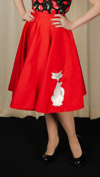 Red Kitty Proper Circle Skirt Cats Like Us