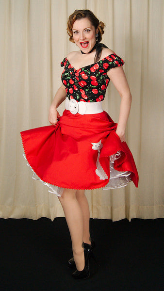 Red Kitty Proper Circle Skirt Cats Like Us