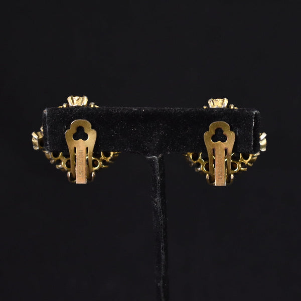 Red Rhinestone & Green Vintage Earrings Cats Like Us