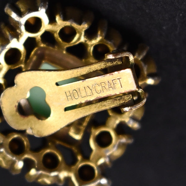 Red Rhinestone & Green Vintage Earrings Cats Like Us