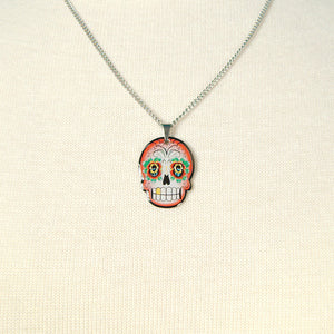 Red Skull Mini Pendant Necklace Cats Like Us