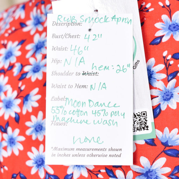 Red White & Blue Floral Smock Cats Like Us