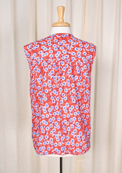 Red White & Blue Floral Smock Cats Like Us