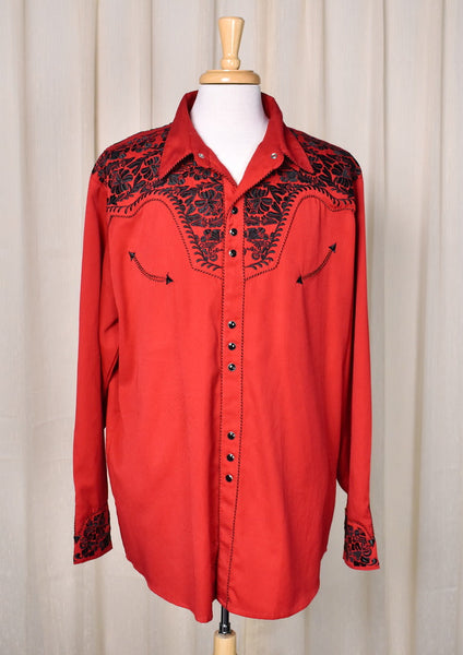 Red and Black Western Shirt Cats Like Us