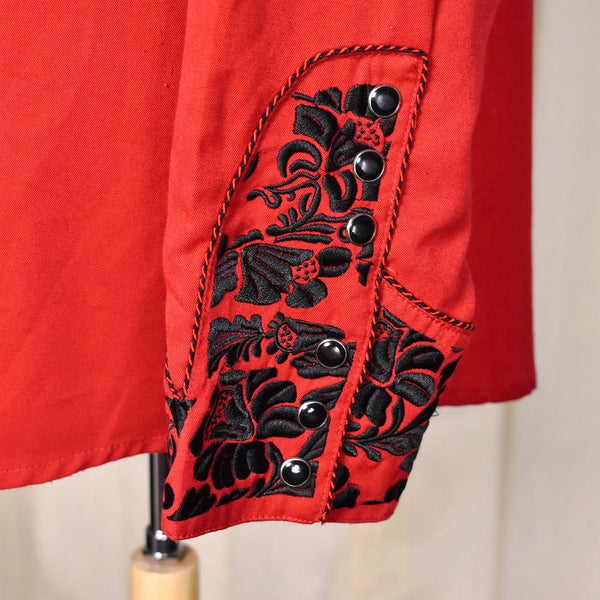 Red and Black Western Shirt Cats Like Us