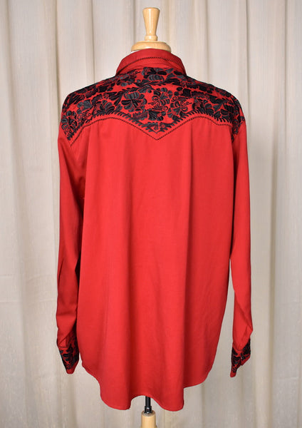 Red and Black Western Shirt Cats Like Us