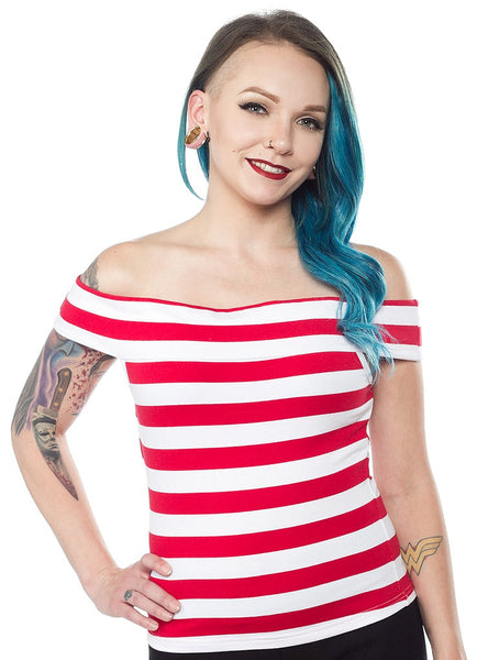 Red and White Sandy Top Cats Like Us