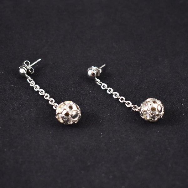Rhinestone Ball Earrings Cats Like Us