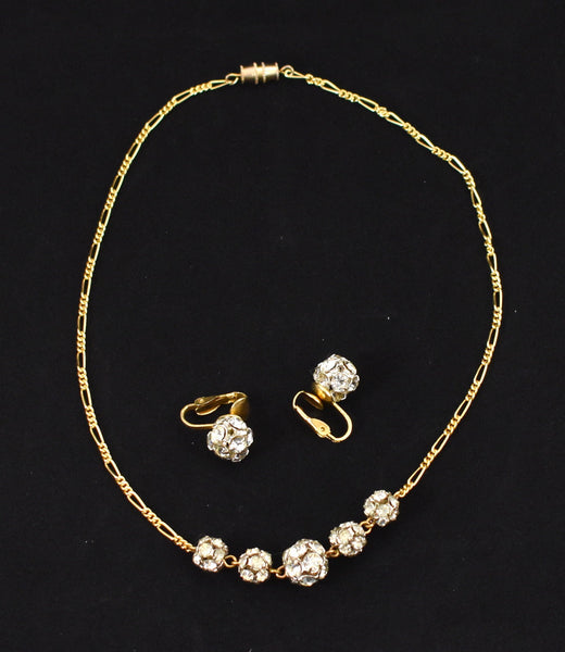 Rhinestone Ball Necklace Set Cats Like Us