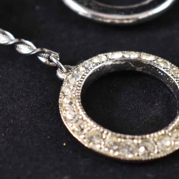 Rhinestone Circle Vintage Earrings Cats Like Us