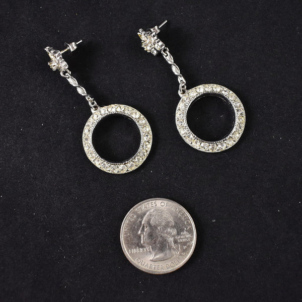 Rhinestone Circle Vintage Earrings Cats Like Us