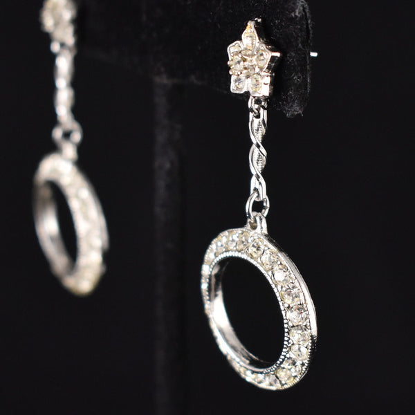 Rhinestone Circle Vintage Earrings Cats Like Us