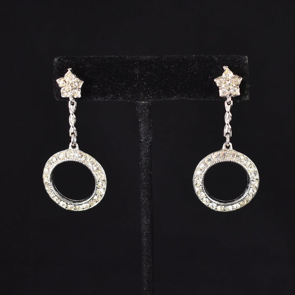 Rhinestone Circle Vintage Earrings Cats Like Us