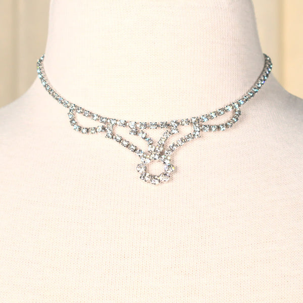 Rhinestone Deco Vintage Necklace Cats Like Us