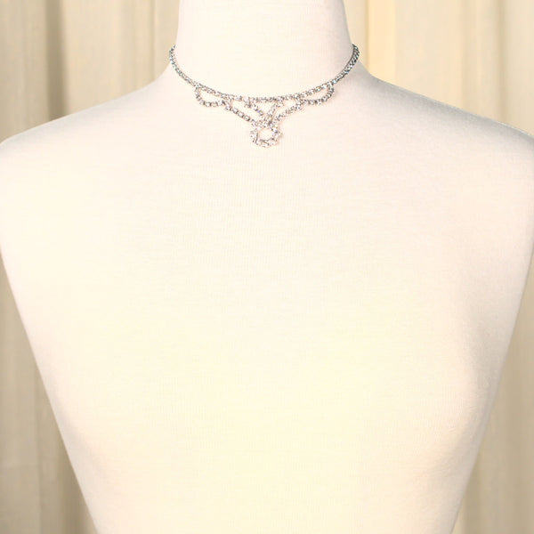 Rhinestone Deco Vintage Necklace Cats Like Us