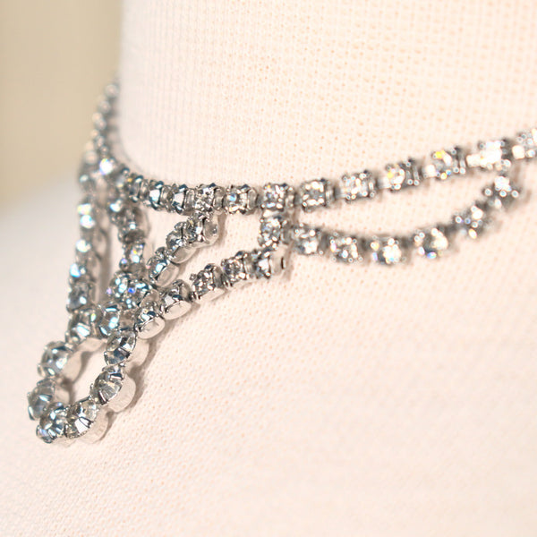 Rhinestone Deco Vintage Necklace Cats Like Us