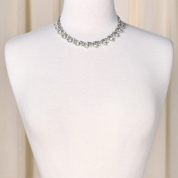 Rhinestone Flower Necklace Cats Like Us