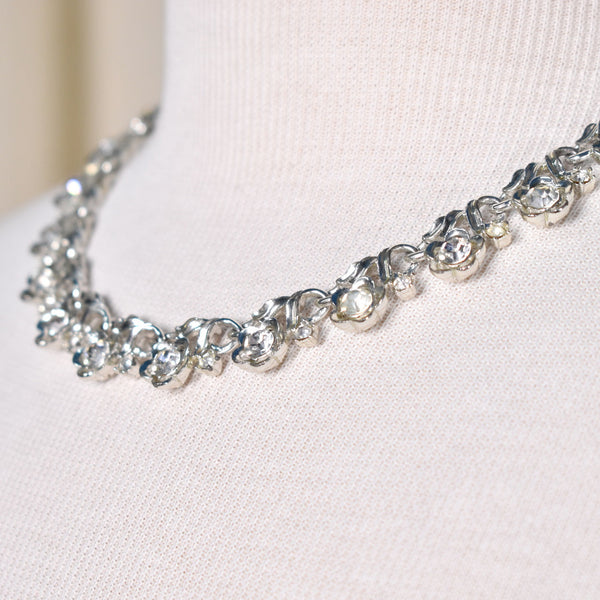 Rhinestone Flower Necklace Cats Like Us