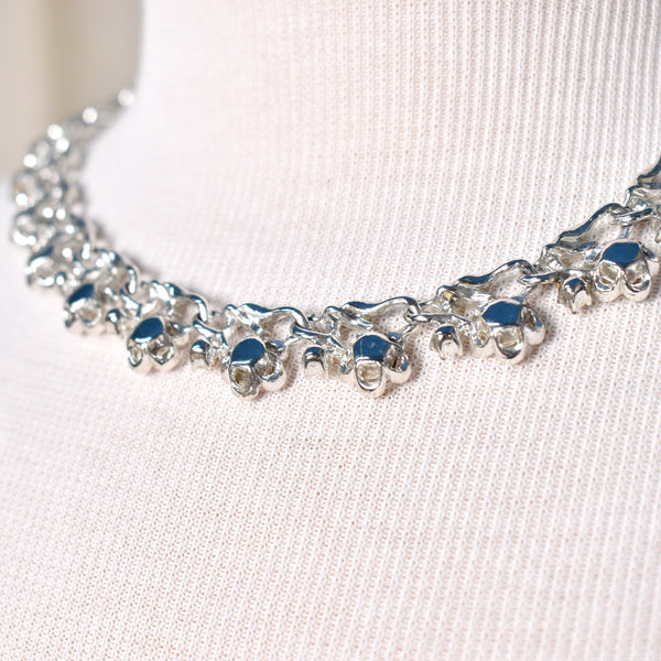 Rhinestone Flower Necklace Cats Like Us