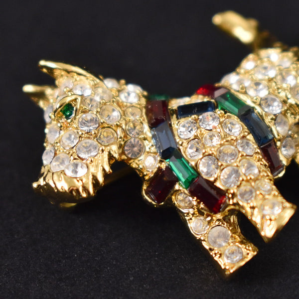 Rhinestone Scotty Dog Brooch Cats Like Us