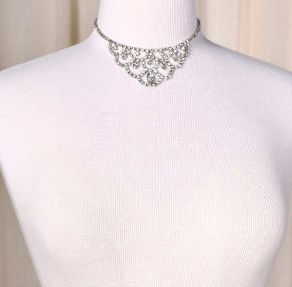 Rhinestone Small Bib Necklace Cats Like Us