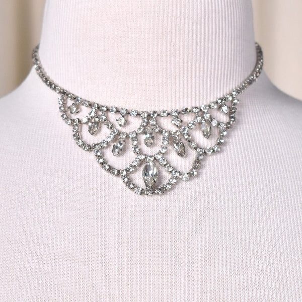 Rhinestone Small Bib Necklace Cats Like Us
